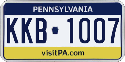 PA license plate KKB1007