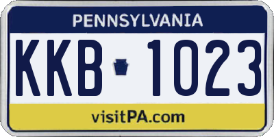 PA license plate KKB1023