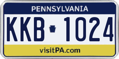 PA license plate KKB1024