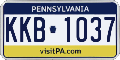 PA license plate KKB1037