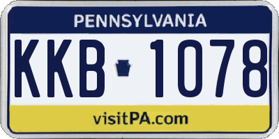 PA license plate KKB1078