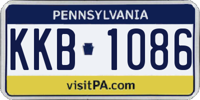 PA license plate KKB1086
