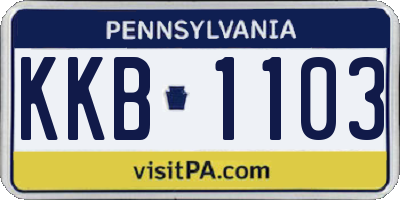 PA license plate KKB1103