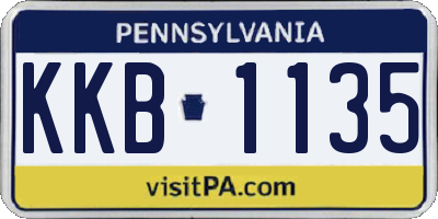 PA license plate KKB1135