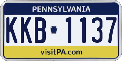 PA license plate KKB1137
