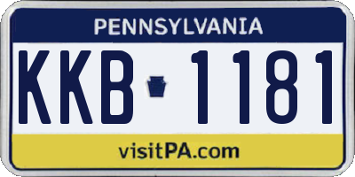 PA license plate KKB1181