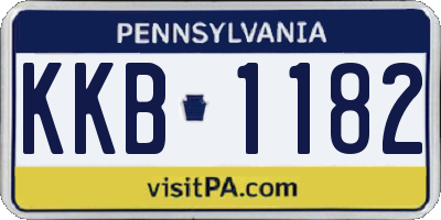 PA license plate KKB1182
