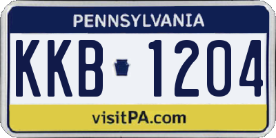 PA license plate KKB1204