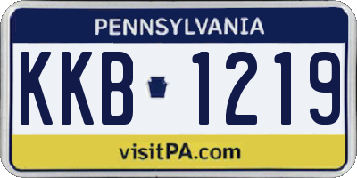 PA license plate KKB1219