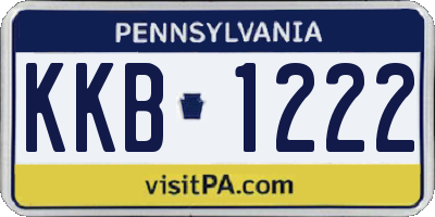 PA license plate KKB1222