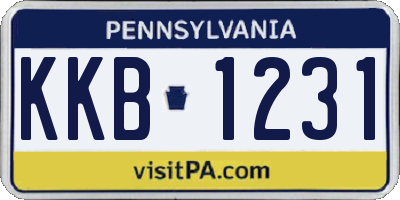 PA license plate KKB1231