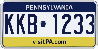 PA license plate KKB1233