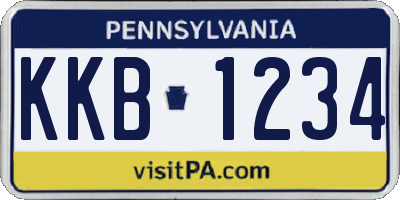 PA license plate KKB1234