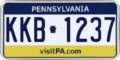 PA license plate KKB1237