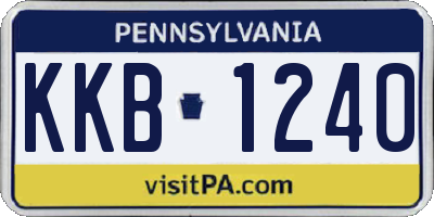 PA license plate KKB1240
