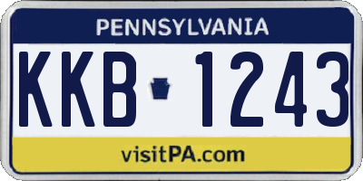 PA license plate KKB1243