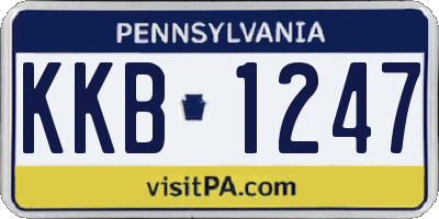 PA license plate KKB1247