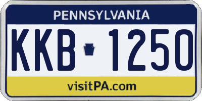 PA license plate KKB1250