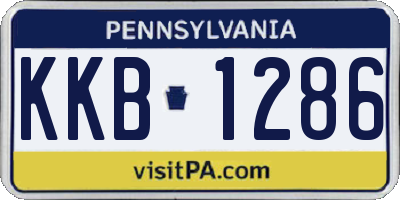 PA license plate KKB1286