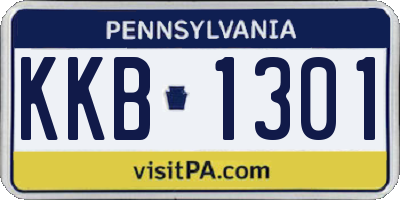 PA license plate KKB1301