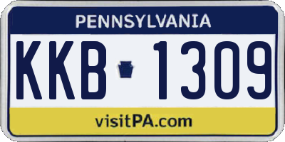 PA license plate KKB1309