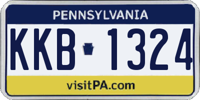 PA license plate KKB1324