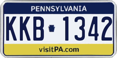 PA license plate KKB1342