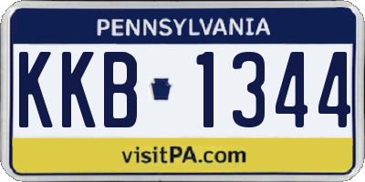 PA license plate KKB1344