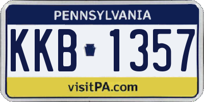 PA license plate KKB1357