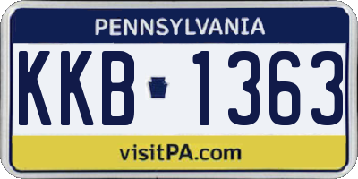 PA license plate KKB1363