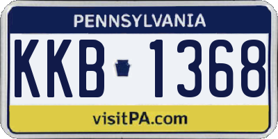 PA license plate KKB1368