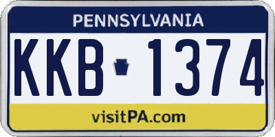 PA license plate KKB1374