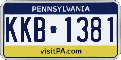 PA license plate KKB1381