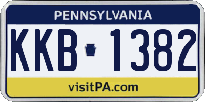 PA license plate KKB1382