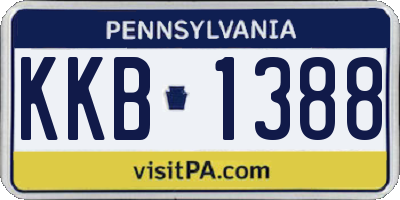 PA license plate KKB1388