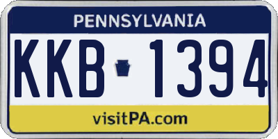 PA license plate KKB1394