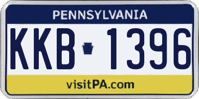 PA license plate KKB1396
