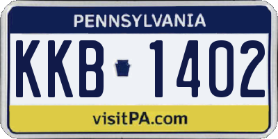 PA license plate KKB1402