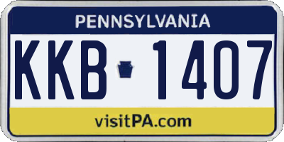 PA license plate KKB1407