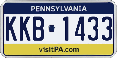 PA license plate KKB1433