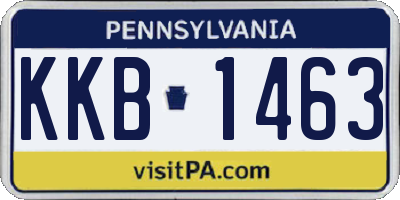 PA license plate KKB1463