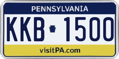 PA license plate KKB1500