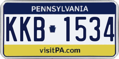 PA license plate KKB1534