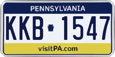 PA license plate KKB1547
