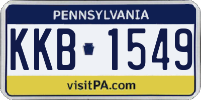 PA license plate KKB1549