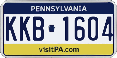 PA license plate KKB1604