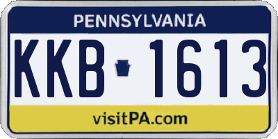 PA license plate KKB1613