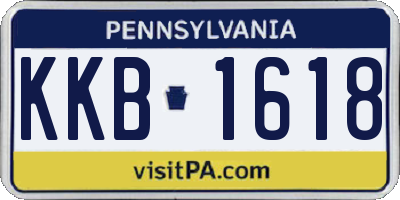 PA license plate KKB1618