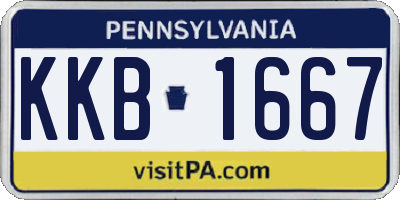 PA license plate KKB1667