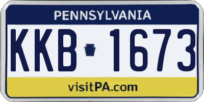 PA license plate KKB1673